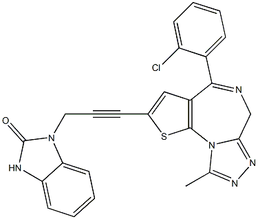 4-(2-Chlorophenyl)-9-methyl-2-[3-[(2,3-dihydro-2-oxo-1H-benzimidazol)-1-yl]-1-propynyl]-6H-thieno[3,2-f][1,2,4]triazolo[4,3-a][1,4]diazepine