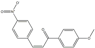 (2Z)-3-(4-ニトロフェニル)-1-(4-メトキシフェニル)-2-プロペン-1-オン 化学構造式