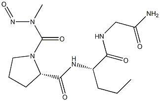 (2S)-N-[(S)-1-[(カルバモイルメチル)カルバモイル]ブチル]-1-(メチルニトロソカルバモイル)-2-ピロリジンカルボキサミド 化学構造式