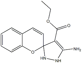 3'-Aminospiro[2H-1-benzopyran-2,5'(4'H)-[1H]pyrazole]-4'-carboxylic acid ethyl ester Structure