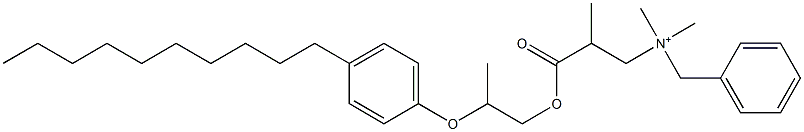 N,N-ジメチル-N-ベンジル-N-[2-[[2-(4-デシルフェニルオキシ)プロピル]オキシカルボニル]プロピル]アミニウム 化学構造式