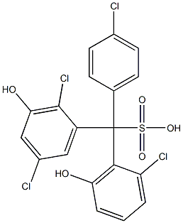(4-Chlorophenyl)(2-chloro-6-hydroxyphenyl)(2,5-dichloro-3-hydroxyphenyl)methanesulfonic acid Structure