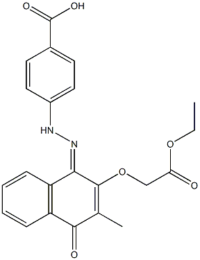 [[[1,4-Dihydro-1-[[[4-hydroxycarbonylphenyl]amino]imino]-3-methyl-4-oxonaphthalen]-2-yl]oxy]acetic acid ethyl ester