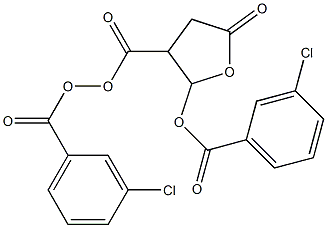 3-Chlorobenzoic acid 3-[[(3-chlorophenyl)carbonylperoxy]carbonyl]-5-oxooxolan-2-yl ester Struktur