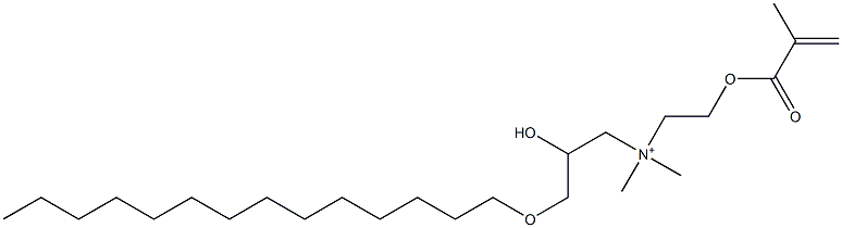 2-Hydroxy-N,N-dimethyl-N-[2-[(2-methyl-1-oxo-2-propenyl)oxy]ethyl]-3-(tetradecyloxy)-1-propanaminium 结构式