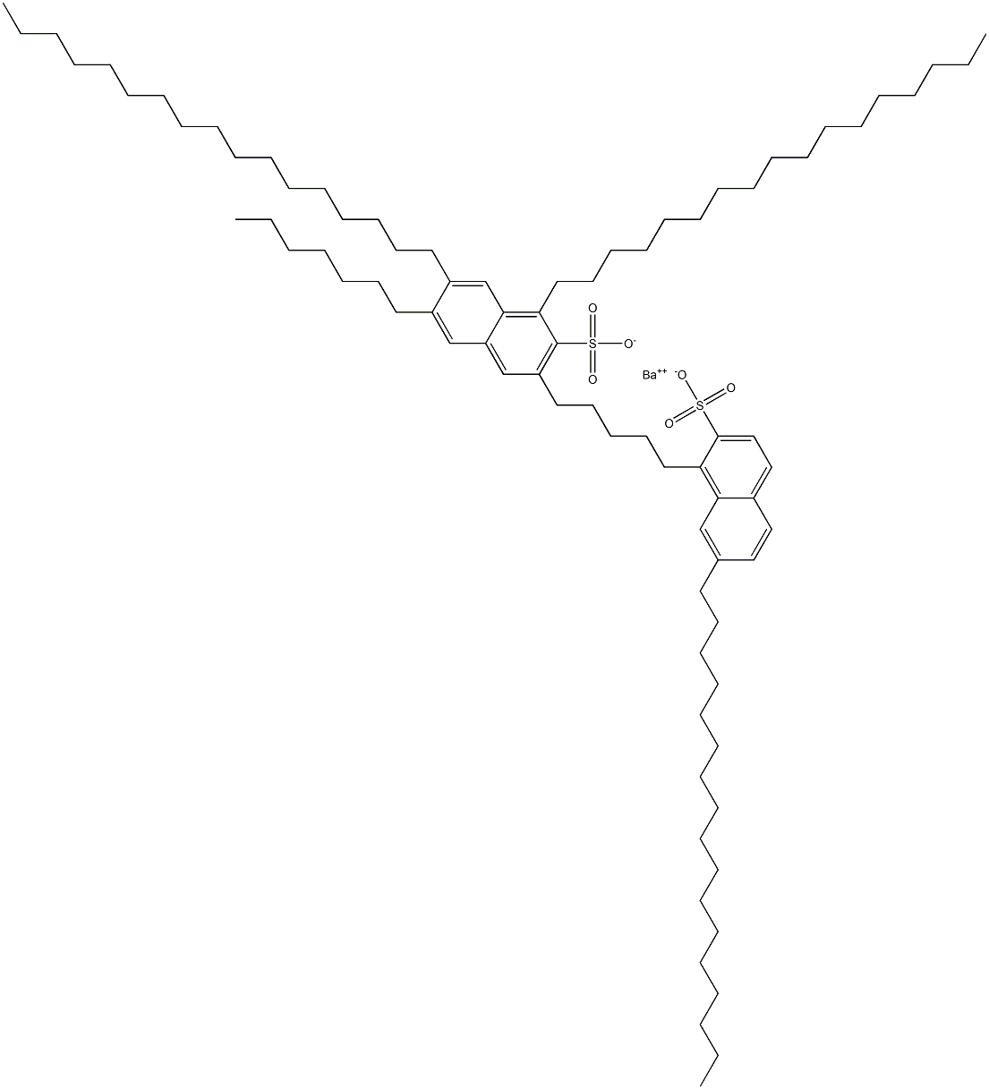 Bis(1,7-diheptadecyl-2-naphthalenesulfonic acid)barium salt Structure