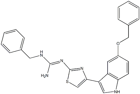 1-Benzyl-2-[4-[5-(benzyloxy)-1H-indole-3-yl]-2-thiazolyl]guanidine,,结构式