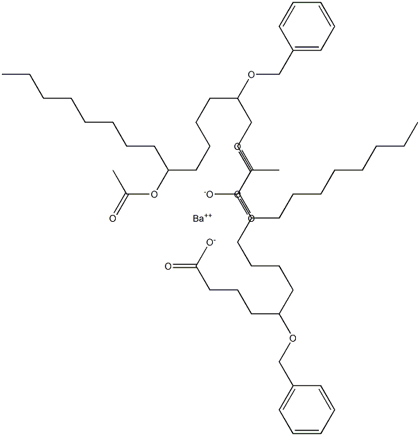 Bis(5-benzyloxy-10-acetyloxystearic acid)barium salt Struktur