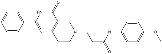 2-Phenyl-6-[2-[(4-methoxyphenyl)carbamoyl]ethyl]-5,6,7,8-tetrahydropyrido[4,3-d]pyrimidin-4(3H)-one Structure