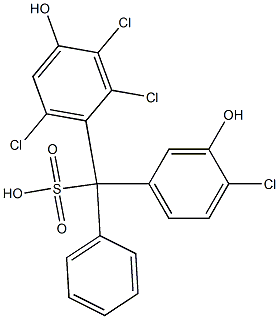 (4-Chloro-3-hydroxyphenyl)(2,3,6-trichloro-4-hydroxyphenyl)phenylmethanesulfonic acid