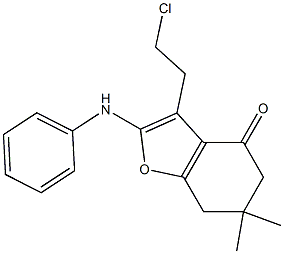  3-(2-Chloroethyl)-6,7-dihydro-6,6-dimethyl-2-anilinobenzofuran-4(5H)-one