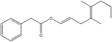 Phenylacetic acid 4,5-dimethyl-1,4-octadienyl ester Structure