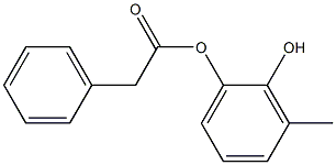 フェニル酢酸2-ヒドロキシ-3-メチルフェニル 化学構造式