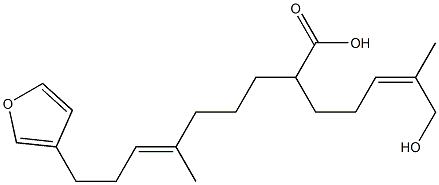 (E)-9-(Furan-3-yl)-2-[(Z)-5-hydroxy-4-methyl-3-pentenyl]-6-methyl-6-nonenoic acid Struktur