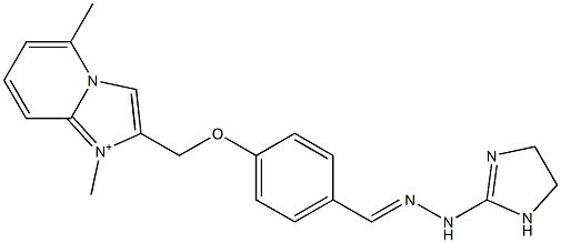 1,5-Dimethyl-2-[4-[2-[(4,5-dihydro-1H-imidazol)-2-yl]hydrazonomethyl]phenoxymethyl]imidazo[1,2-a]pyridin-1-ium 结构式