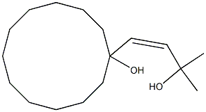 1-[(Z)-3-ヒドロキシ-3-メチル-1-ブテニル]-1-シクロドデカノール 化学構造式