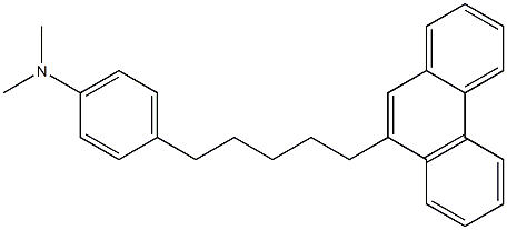 1-(4-ジメチルアミノフェニル)-5-(9-フェナントリル)ペンタン 化学構造式