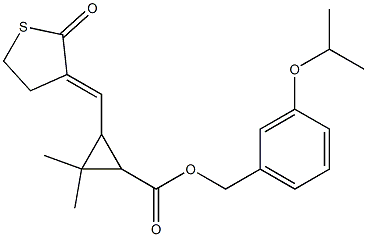 3-[[(3E)-2-Oxothiolan-3-ylidene]methyl]-2,2-dimethylcyclopropanecarboxylic acid 3-isopropoxybenzyl ester,,结构式