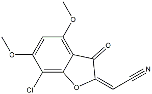 2-Cyano-methylene-7-chloro-4,6-dimethoxy-3(2H)-benzofuranone 结构式