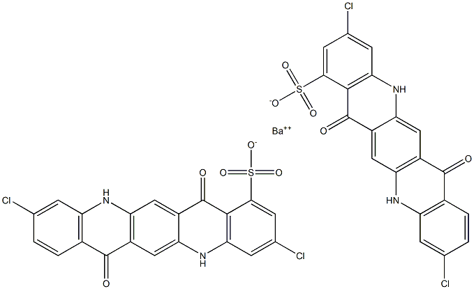 Bis[3,10-dichloro-5,7,12,14-tetrahydro-7,14-dioxoquino[2,3-b]acridine-1-sulfonic acid]barium salt Structure