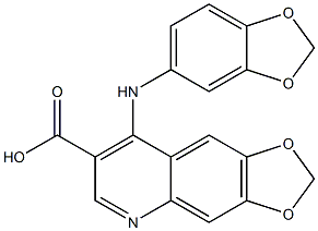4-[[3,4-(Methylenedioxy)phenyl]amino]-6,7-(methylenedioxy)quinoline-3-carboxylic acid,,结构式