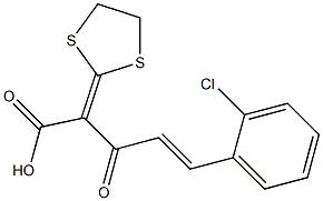 2-(1,3-Dithiolan-2-ylidene)-3-oxo-5-(2-chlorophenyl)-4-pentenoic acid,,结构式