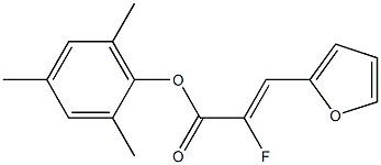 (Z)-2-Fluoro-3-(2-furanyl)acrylic acid 2,4,6-trimethylphenyl ester,,结构式