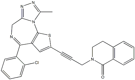 4-(2-Chlorophenyl)-9-methyl-2-[3-[(1,2,3,4-tetrahydro-1-oxoisoquinolin)-2-yl]-1-propynyl]-6H-thieno[3,2-f][1,2,4]triazolo[4,3-a][1,4]diazepine Structure