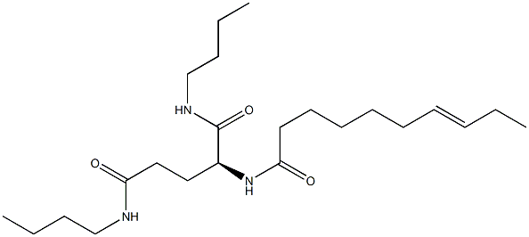 N2-(7-デセノイル)-N1,N5-ジブチルグルタミンアミド 化学構造式