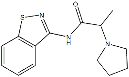 N-(1,2-ベンゾイソチアゾール-3-イル)-2-(1-ピロリジニル)プロパンアミド 化学構造式