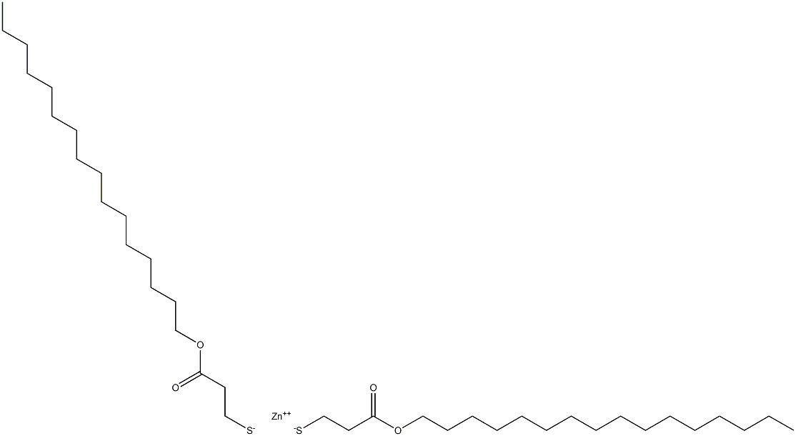 Zinc bis[2-(hexadecyloxycarbonyl)ethanethiolate] Struktur