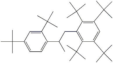 1-(2,3,5,6-テトラ-tert-ブチルフェニル)-2-(2,4-ジ-tert-ブチルフェニル)プロパン 化学構造式