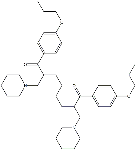 1,8-Bis(4-propoxyphenyl)-2,7-bis(piperidinomethyl)-1,8-octanedione Struktur