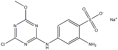 2-Amino-4-(4-chloro-6-methoxy-1,3,5-triazin-2-ylamino)benzenesulfonic acid sodium salt,,结构式