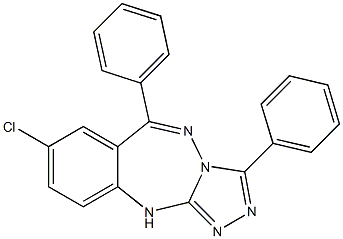 7-クロロ-1,9-ジフェニル-4H-2,3,4,10,10a-ペンタアザベンゾ[f]アズレン 化学構造式