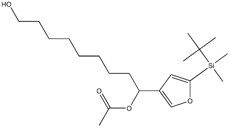 Acetic acid 1-[5-(tert-butyldimethylsilyl)-3-furyl]-9-hydroxynonyl ester Struktur