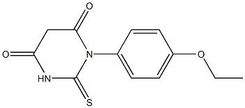 1-(p-エトキシフェニル)-2-チオキソ-2,3-ジヒドロピリミジン-4,6(1H,5H)-ジオン 化学構造式