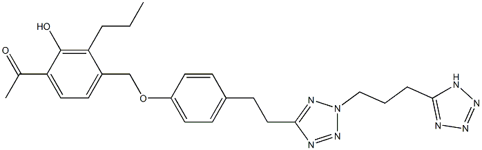 2'-Hydroxy-3'-propyl-4'-[[4-[2-[2-[3-(1H-tetrazol-5-yl)propyl]-2H-tetrazol-5-yl]ethyl]phenoxy]methyl]acetophenone