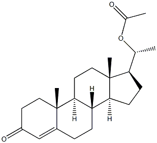 (20R)-20-(アセチルオキシ)プレグナ-4-エン-3-オン 化学構造式
