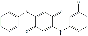 5-(3-Chloroanilino)-2-phenylthio-1,4-benzoquinone 结构式