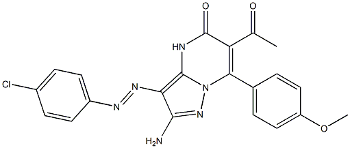 2-Amino-3-(4-chlorophenylazo)-6-acetyl-7-(4-methoxyphenyl)pyrazolo[1,5-a]pyrimidin-5(4H)-one