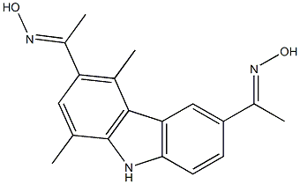 3,6-Bis(1-hydroxyiminoethyl)-1,4-dimethyl-9H-carbazole,,结构式