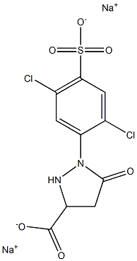 1-(2,5-Dichloro-4-sulfophenyl)-5-oxo-3-pyrazolidinecarboxylic acid disodium salt 结构式