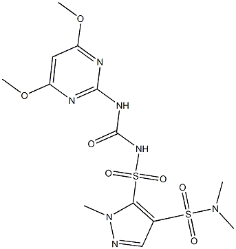 1-(4,6-Dimethoxy-2-pyrimidinyl)-3-(1-methyl-4-dimethylaminosulfonyl-1H-pyrazol-5-ylsulfonyl)urea Struktur