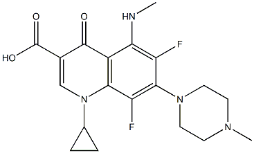 1-Cyclopropyl-6,8-difluoro-1,4-dihydro-5-methylamino-7-(4-methyl-1-piperazinyl)-4-oxoquinoline-3-carboxylic acid|