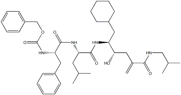 (4S,5S)-6-Cyclohexyl-5-[[(2S)-2-[[(2S)-2-(benzyloxycarbonylamino)-3-phenylpropionyl]amino]-4-methylpentanoyl]amino]-4-hydroxy-2-methylene-N-(2-methylpropyl)hexanamide Structure