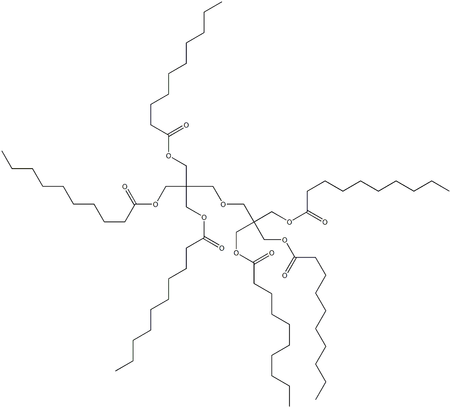 2,2'-[オキシビス(メチレン)]ビス[2-[(デカノイルオキシ)メチル]-1,3-プロパンジオールジデカノアート] 化学構造式