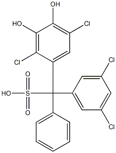 (3,5-Dichlorophenyl)(2,5-dichloro-3,4-dihydroxyphenyl)phenylmethanesulfonic acid Struktur