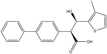 (2S,3R)-2-(4-Phenylphenyl)-3-hydroxy-3-(3-methyl-2-thienyl)propionic acid Structure