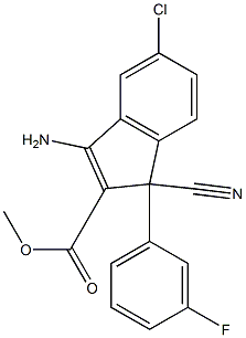 3-Amino-1-cyano-5-chloro-1-(3-fluorophenyl)-1H-indene-2-carboxylic acid methyl ester